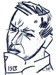 Portret van de kunstenaar en auteur David Burliuk 1882-1967, 1913