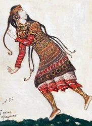 Ultramoderne dame. Kostuumontwerp voor het ballet Le Sacre du Printemps van I. Stravinsky, 1912
