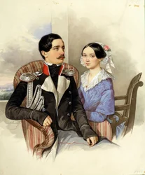 Portret van graaf Jakov Karlovich Sievers en gravin Vera Mikhaylovna