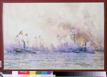 Aankomst van het Franse squadron in Krondstadt in 1893