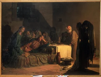 “Het Laatste Avondmaal”, schilderij van Nikolai Nikolajevitsj Ge (1831-1894), 1863, Staats Russisch Museum, Sint-Petersburg