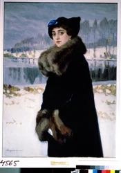 Portret van de ballerina Lyudmila Mesaksudi Barash. Schilderij van Nikolai Petrovich Bogdanov Belsky