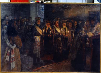 De bruiloft met een orthodoxe priester