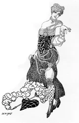 La Folichonette Illustratie voor het tijdschrift Vesy The Scales, 1905