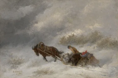 Berenjagers in de sneeuwstorm