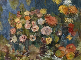 Stilleven met bloemen en fruit, 1907