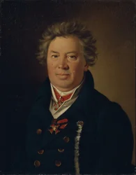 Portret van de architect Fyodor Kirillovich Sokolov 1752-1824, 1819