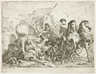 Antiochus valt van zijn strijdwagen