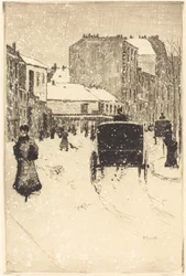 Boulevard Clichy in de Sneeuw