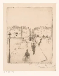 Gezicht op de Pont Neuf in Parijs
