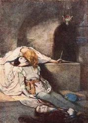 Romeo en Julia, Act V Scene 3, illustratie uit 