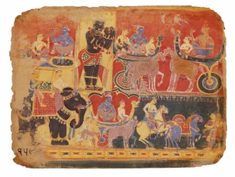 Illustratie voor Bhagavata Purana de
Rukmini-Haran, eerste helft 16e eeuw