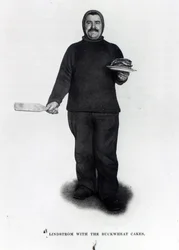 Lindstrom met de boekweitpannenkoeken, uit De Zuidpool door Roald E. Amundsen, c.1910-12