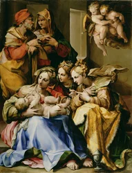 Heilige Familie met de heiligen Anna, Catharina van Alexandrië en Maria Magdalena, ca. 1560-9