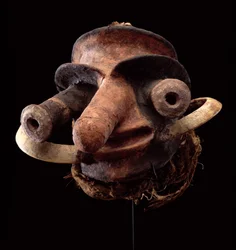 Vanuatu poppenhoofd, van het eiland Malekula (voorheen de Nieuwe Hebriden) Oceanië