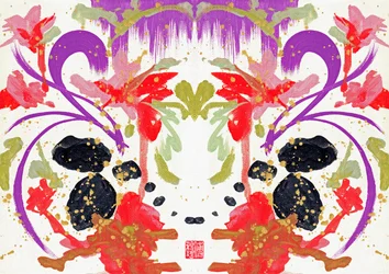 Zen Oranje Paarse Bloemen 2