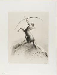 Centaur richtend op de wolken