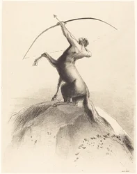 Centaur die op de Wolken Richt