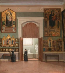 In de Accademia Galerij door Odoardo Borrani