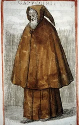 Religieuze orde: Kapucijnen. 16e-eeuwse gravure