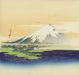 Fuji vanaf het strand bij Mio