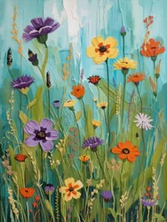 Wilde bloemen met textuur