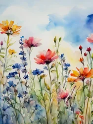 Kleurrijke wilde bloemenweide