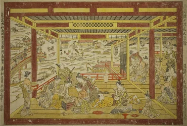 Genieten van de avondkoelte bij de Ryogoku-brug