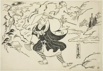Rensho aankomst op Mt. Koya (Rensho Koya-iri), uit de serie "Beroemde Scènes uit Japanse Poppenspelen (Yamato irotake)"