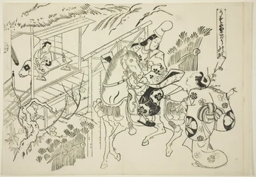 Usuyuki: De Kogo scène (Usuyuki Kogo no dan), uit de serie "Beroemde scènes uit Japanse poppenspel (Yamato irotake)"