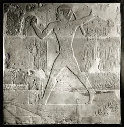 Edelman op jacht aan de Nijl, 2600-2500 v.Chr. (kalksteen)