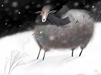 Gezellig winters schaap