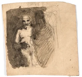 Compositiestudie van twee figuren die tegenover elkaar staan