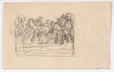 Compositiestudie met veel figuren