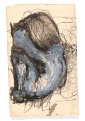 Studie van knielende, voorovergebogen figuur