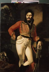Portret van kolonel van de huzaren Eugraph Davydov