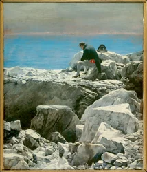 Het is voorbij, Napoleon I op Sint-Helena, schilderij door Oscar Rex (1857-1929)