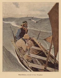 Makreelvissers (kleurenlitho)