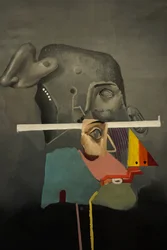 Detail van Silly, 2021-24 (olieverf op linnen)