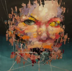 Vervormd Kleurenmodel 2 , 2018-2025 (acryl en olieverf op doek)