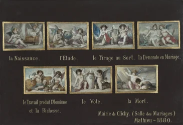 Schets voor het stadhuis van Clichy: Allegorieën van het leven van de burger (boven de deur van de trouwzaal)