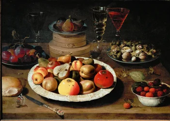 Stilleven met fruit (olieverf op hout)