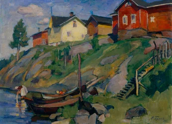Een dorp op het platteland in Finland