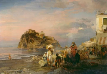Avondstrand bij Ischia