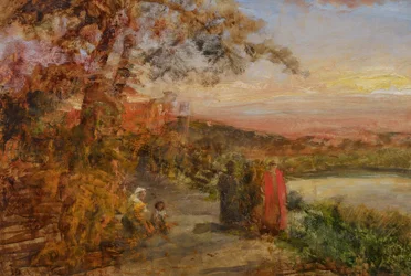 Oswald Achenbach-kardinalen boven het Albano-meer