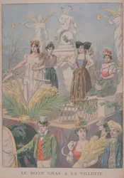 Vetgemeste Os festiviteiten, Villette, Parijs, 1900