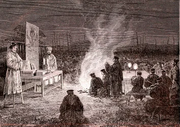 Begrafenisceremonie in Sou-Tcheou, China. 1874