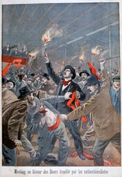 Bijeenkomst ten gunste van de Boeren verstoord door de antinationalisten, 1900