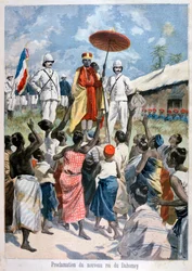 Proclamatie van de nieuwe koning van Dahomey, 1894