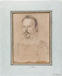 Portret van Vincent I van Gonzaga, Hertog van Mantua (1562-1612) Tekening door Ottavio Leoni (1578-1630) Genes, Musei di Strada Nuova, inv 2440